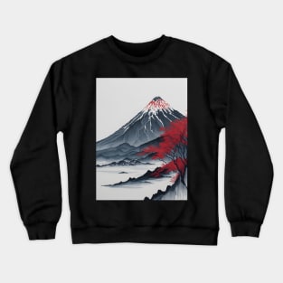 Serene Mount Fuji Sunset - Peaceful River Scenery Crewneck Sweatshirt